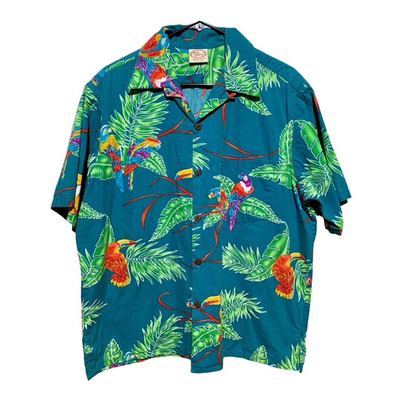 Vintage “Go Barefoot” Hawaiian Aloha Shirt Size Large - Picture 1 of 3